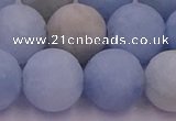 CAQ814 15.5 inches 12mm round matte aquamarine beads wholesale