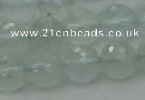 CAQ821 15.5 inches 8mm faceted round aquamarine beads wholesale