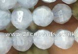 CAQ825 15.5 inches 6mm faceted round natural aquamarine beads