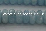 CAQ83 15.5 inches 6*11mm faceted rondelle AA grade aquamarine beads