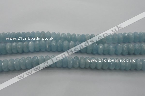 CAQ83 15.5 inches 6*11mm faceted rondelle AA grade aquamarine beads