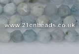 CAQ831 15.5 inches 6mm faceted nuggets aquamarine beads