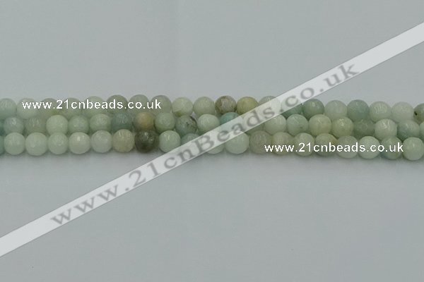 CAQ836 15.5 inches 6mm faceted round aquamarine beads wholesale