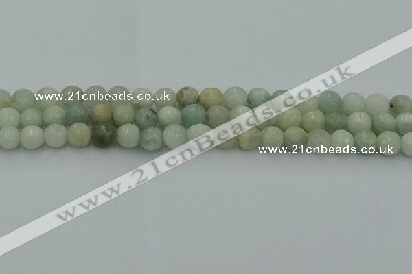 CAQ837 15.5 inches 8mm faceted round aquamarine beads wholesale