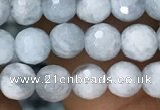 CAQ848 15.5 inches 6mm faceted round aquamarine beads wholesale