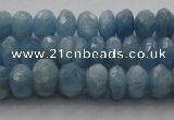 CAQ86 15.5 inches 4*7mm faceted rondelle AA grade aquamarine beads