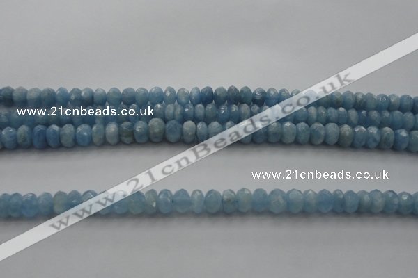 CAQ86 15.5 inches 4*7mm faceted rondelle AA grade aquamarine beads