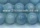 CAQ866 15.5 inches 8mm round aquamarine gemstone beads wholesale