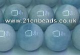 CAQ868 15.5 inches 12mm round aquamarine gemstone beads wholesale