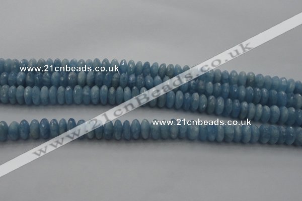 CAQ87 15.5 inches 4*9mm faceted rondelle AA grade aquamarine beads
