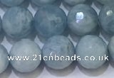 CAQ871 15.5 inches 8mmm faceted round aquamarine beads wholesale