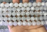 CAQ878 15.5 inches 10mm faceted round aquamarine gemstone beads