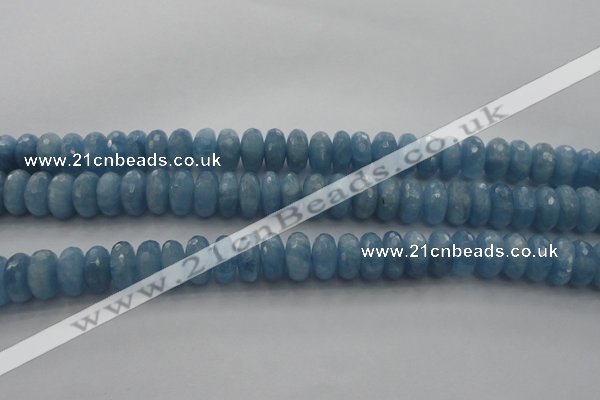 CAQ89 15.5 inches 5*11mm faceted rondelle AA grade aquamarine beads