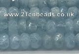 CAQ890 15.5 inches 3.5*6mm faceted rondelle aquamarine beads