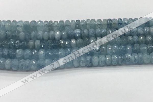 CAQ892 15.5 inches 5*8mm faceted rondelle aquamarine beads