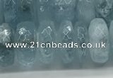 CAQ894 15.5 inches 5*12mm faceted rondelle aquamarine beads