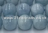 CAQ907 15.5 inches 8mm round aquamarine gemstone beads