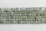 CAQ911 15.5 inches 6mm faceted round aquamarine beads wholesale