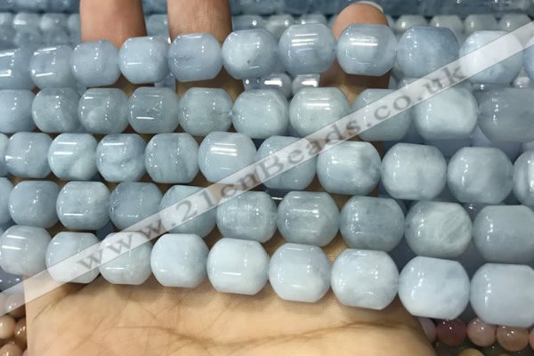 CAQ917 15.5 inches 10*12mm tube aquamarine gemstone beads