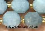 CAQ930 15 inches 9*10mm faceted aquamarine beads wholesale