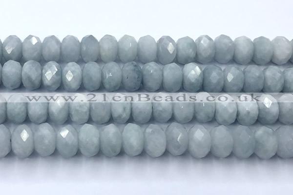 CAQ952 15 inches 8*12mm faceted rondelle aquamarine beads