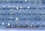 CAQ961 15 inches 3mm faceted round aquamarine beads