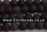 CAR209 15.5 inches 8mm - 9mm round matte natural amber beads