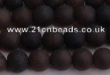 CAR210 15.5 inches 10mm - 11mm round matte natural amber beads