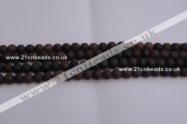 CAR210 15.5 inches 10mm - 11mm round matte natural amber beads