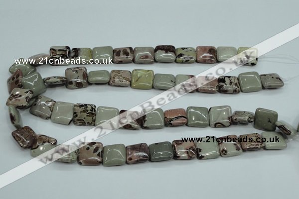 CAR23 15.5 inches 15*15mm square artistic jasper beads wholesale