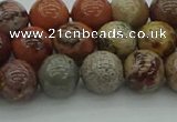 CAR352 15.5 inches 8mm round red artistic jasper beads wholesale