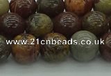 CAR353 15.5 inches 10mm round red artistic jasper beads wholesale