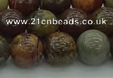 CAR354 15.5 inches 12mm round red artistic jasper beads wholesale