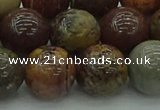 CAR355 15.5 inches 14mm round red artistic jasper beads wholesale