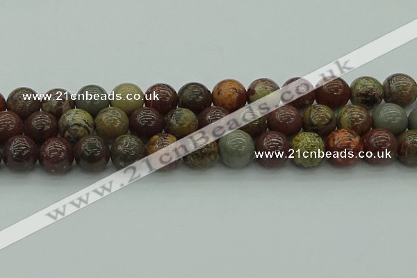 CAR355 15.5 inches 14mm round red artistic jasper beads wholesale