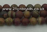 CAR360 15.5 inches 4mm round matte red artistic jasper beads