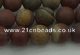 CAR362 15.5 inches 8mm round matte red artistic jasper beads