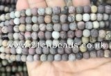 CAR370 15.5 inches 4mm round matte artistic jasper beads wholesale