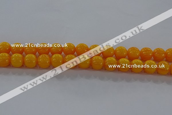 CAR404 15.5 inches 12mm round synthetic amber beads wholesale