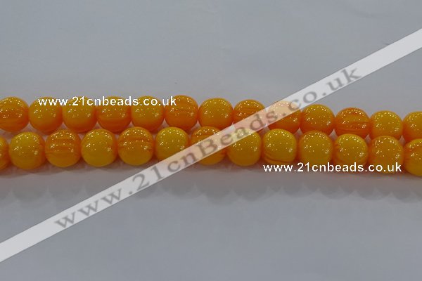 CAR405 15.5 inches 14mm round synthetic amber beads wholesale