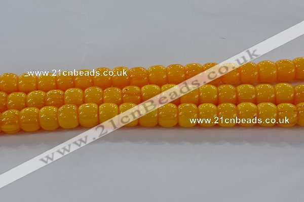 CAR412 15.5 inches 9*11mm drum synthetic amber beads wholesale