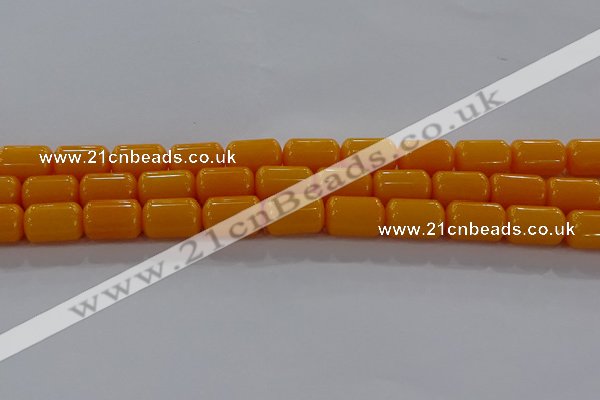 CAR414 15.5 inches 10*15mm tube synthetic amber beads wholesale