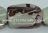 CAR48 15.5 inches 30*40mm twisted rectangle artistic jasper beads