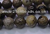 CAR50 15.5 inches 4mm round yellow artistic jasper beads