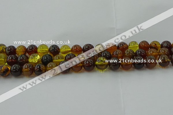 CAR504 15.5 inches 10mm - 11mm round natural amber beads wholesale