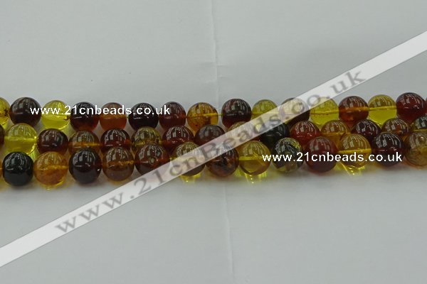 CAR505 15.5 inches 12mm - 13mm round natural amber beads wholesale