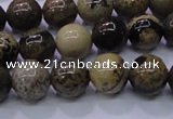 CAR51 15.5 inches 6mm round yellow artistic jasper beads