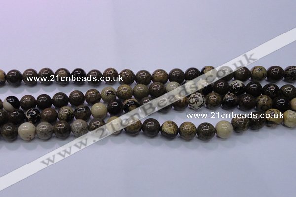 CAR51 15.5 inches 6mm round yellow artistic jasper beads