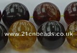 CAR510 15.5 inches 18mm - 19mm round natural amber beads wholesale