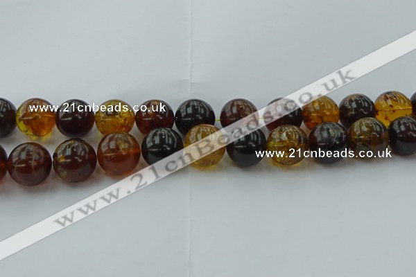 CAR510 15.5 inches 18mm - 19mm round natural amber beads wholesale